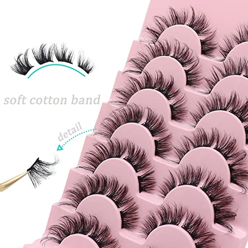 Fyonas Individual Lashes Multi-Layered Cluster Lash Extensions Look Fake Eye Lashes 7 Pairs Pack Fluffy&Volume False Eyelashes | Lash Clusters 01 #TOP1