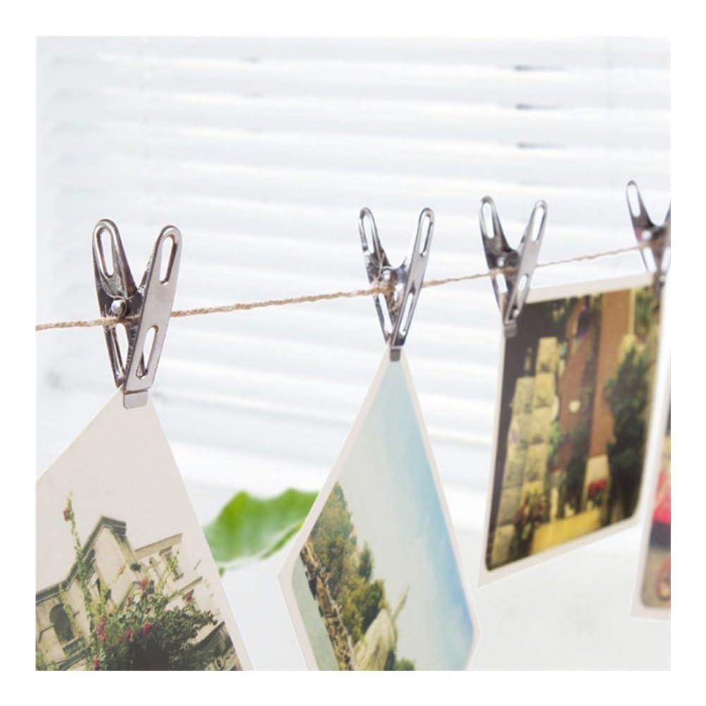 Wäscheklammern, Edelstahl-Wäscheklammern, 40 Stück, Edelstahl-Clips, Kleidung, Fotopapier, Wäscheklammern, Wäscheklammern