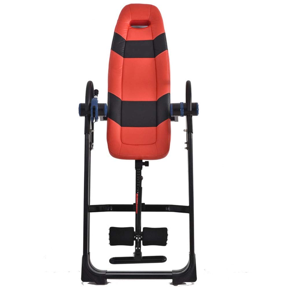 Gravity Heavy Duty Inversion Table Premium Foldable Gravity Inversion Table Waist Inflatable Adjustment With Protective Belt Back (Red 130 * 78 * 156CM)
