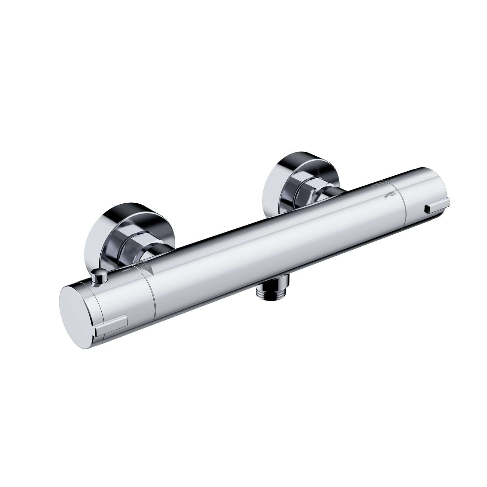 Rainsworth Thermostatic Shower Mixer Bar, Wall Mounted Shower Mixer Tap with Anti-Scald Control Valve, Bathroom Shower Tap, Zinc Alloy Body, Chrome