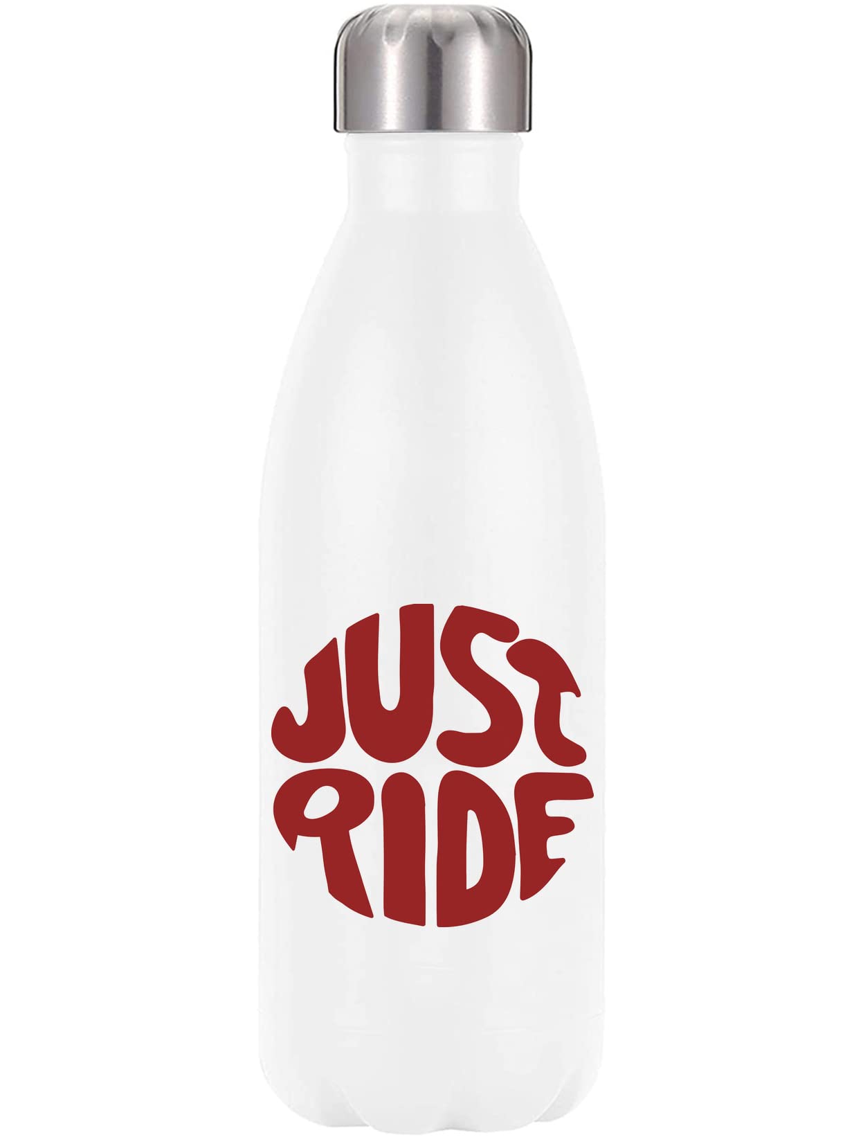 Botella térmica Just Ride Drivers de acero inoxidable 350 ml blanca sin BPA