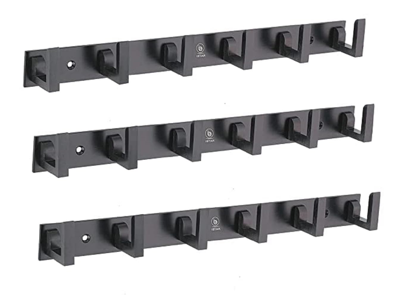 iSTAR Stainless Steel 6 Pin Bathroom Cloth Hooks Hanger Wall Bedroom Bathroom Robe Hooks Rail (Pack Of 3, Black) (B0BF51M3SX) Amazon Price History, Amazon Price Tracker