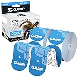 GJUMP Kinesiology Tape, 40 Count Precut Strips 2 Rolls, Original Cotton Elastic Athletic Tape for Muscle Strain Relief & Joint Support, Waterproof & Breathable Sports Tape for Support and Recovery