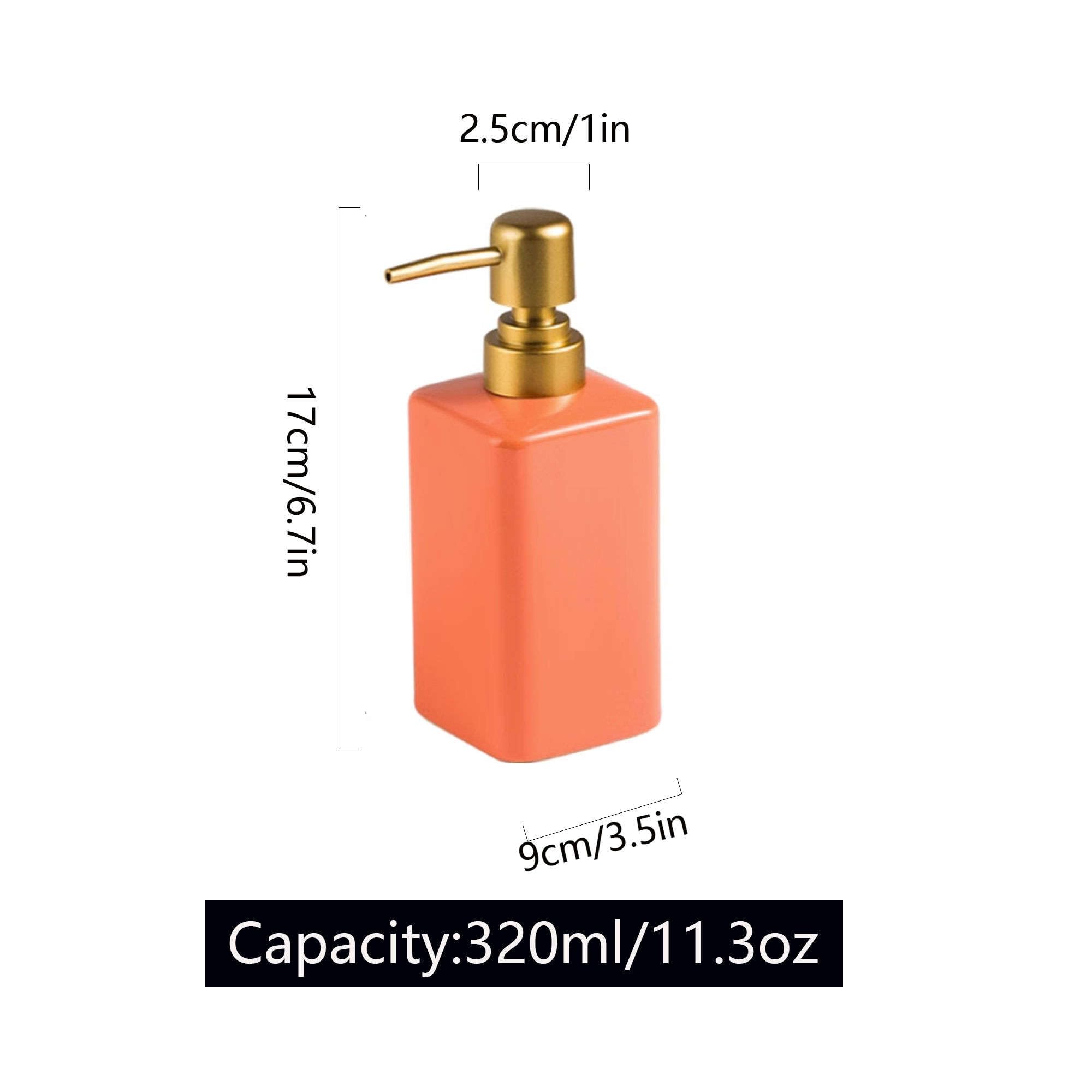 Ceramiczna złota pompka, dozowniki mydła do blatów łazienkowych, dozownik balsamu rąk z możliwością ponownego napełnienia(Orange)