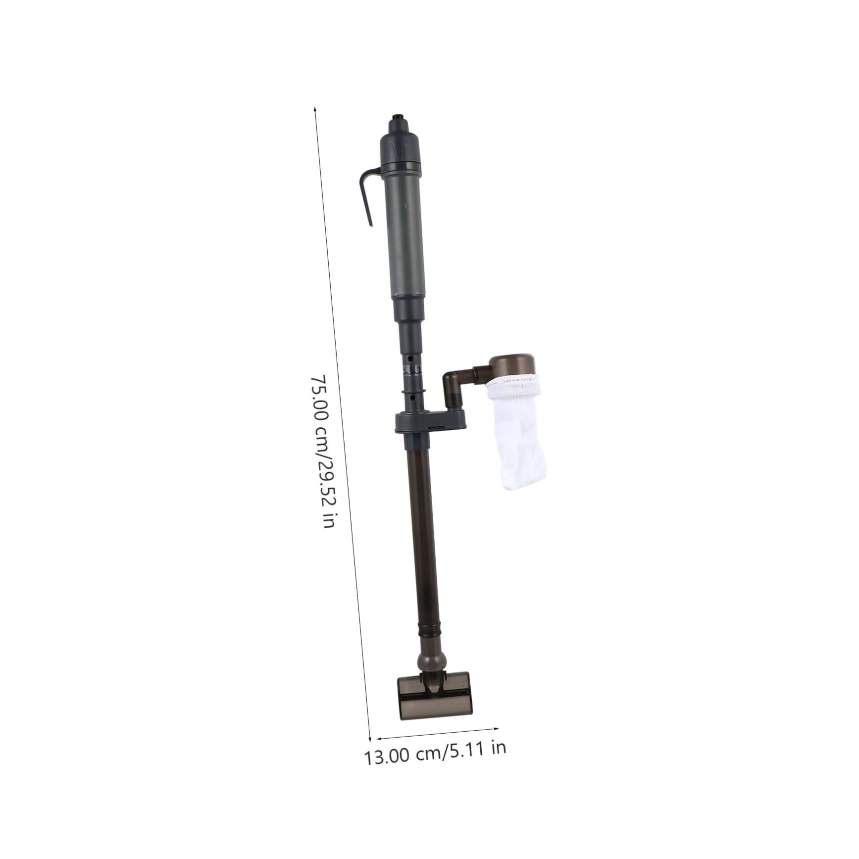 POPETPOP Limpiador de Peceras Eléctrico Tubo Telescópico Ajustable para Cambiar Agua y Lavar Arena en Acuarios de Plástico Negro