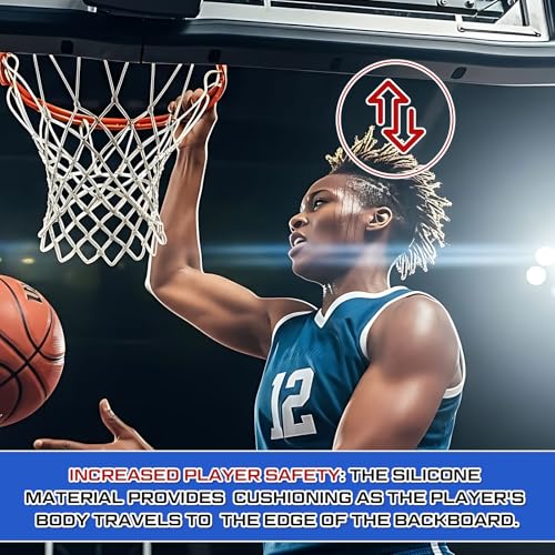 Pushglossy 60 Inch Basketball Backboard Padding, Universal Hoop Safety Pad, UV Resistant Outdoor Indoor, Shock Absorption for Basketball Systems Home Court Blocking Replacement Accessories