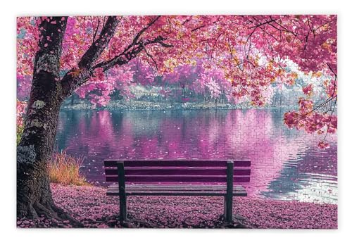 Puzzle 1000 Piezas, Puzzle Lago con Caja Regalo para Adultos, DIY 1000 Piezas Rompecabezas de Madera para Adultos, Rompecabezas Desafiante para Decoración Hogar y Paredes, Regalo Mujer/Hombre, Q-63