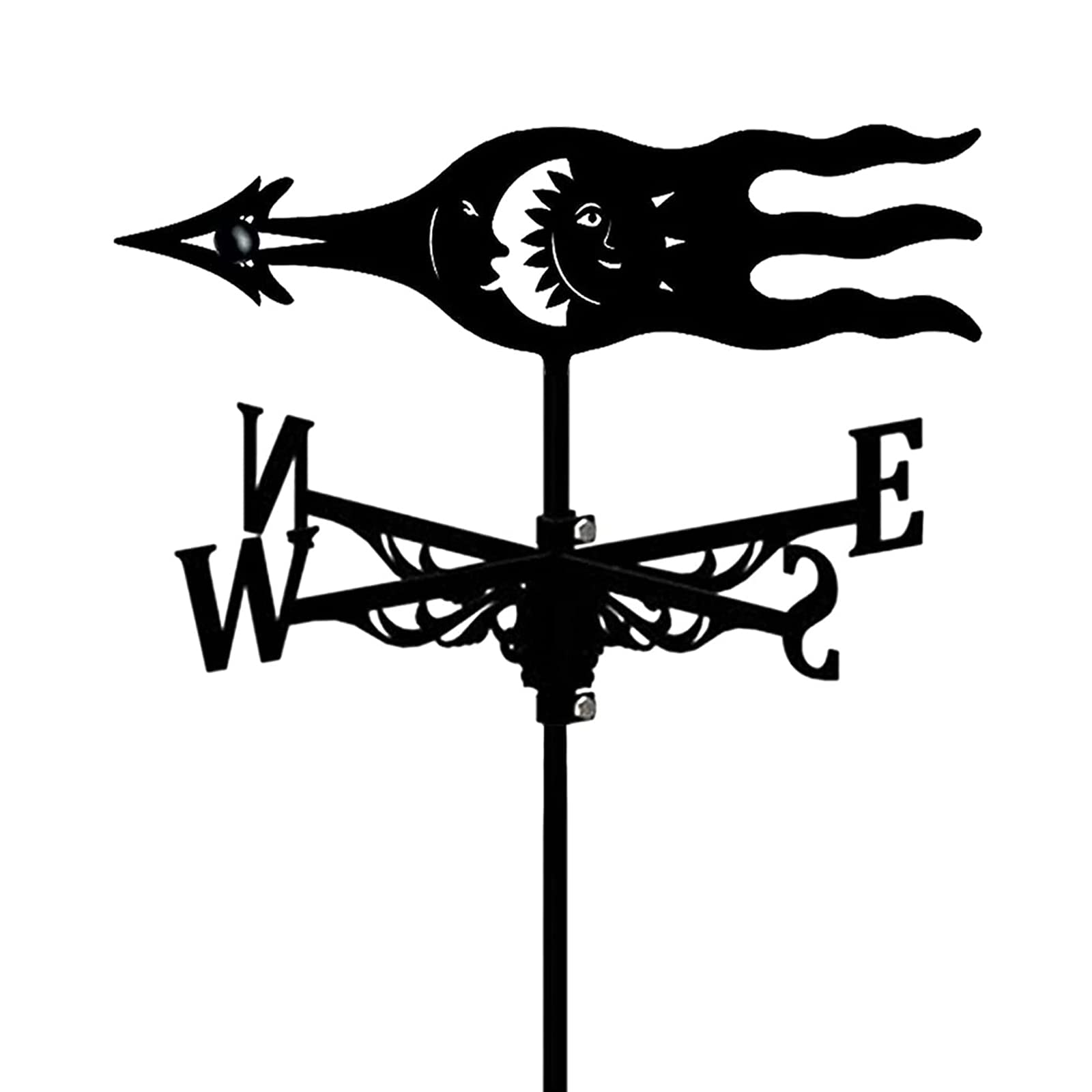 WIQUYBML Stainless Steel Weather Vane Wind Farm Garden Weathercock Decorative Direction Indicator for Outdoor/Sun/50 * 35Cm