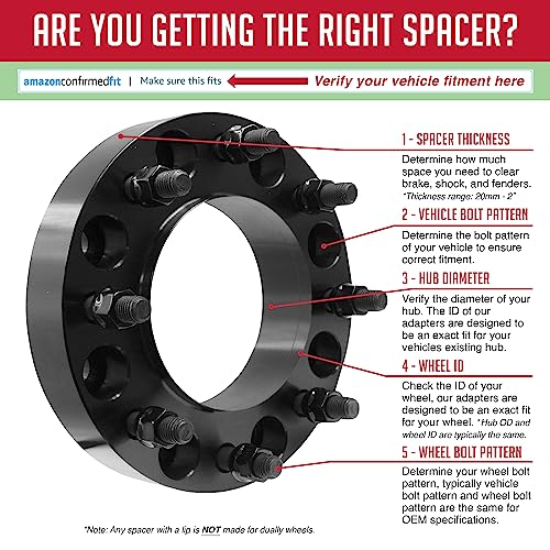 image for Wheel Accessories Parts 2 Pcs Hub Centric Wheel Spacers 8 on 180mm 1.5