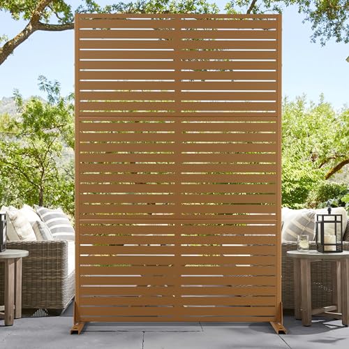 72' H×47' W Metal Privacy Screen Outdoor Privacy Screen Freestanding, Freestanding Decorative Privacy Screen for Balcony Yard&Garden(Consists of 3 Panels)