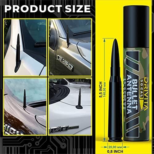 Miniatura 7 de Antena 50 Cal Bullet fabricada en Estados Unidos para Dodge RAM  Accesorios Dodge RAM para camionesautomóviles  Compatible con todos los años y