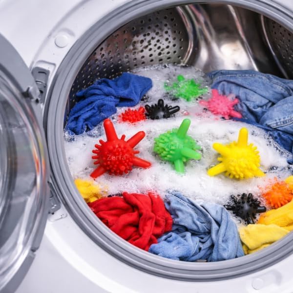 Image of Agatha Washing Machine Cleaner Balls, Reusable Tangle Free Clothes Cleaning Ball, Scrubbing Laundry Balls, Washing Balls Enhance Cleaning Power, Unique Size & Shape For Better Clean (Pack of-10)