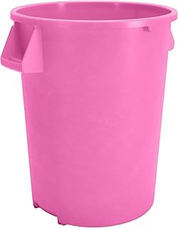 Carlisle FoodService Products Bronco Bright Pink 20 Gallon Round Waste Bin Trash Container - 84102026 - Pack of 6