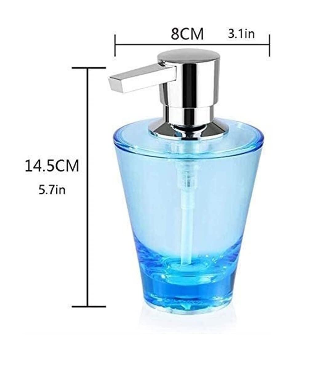Modny dozownik mydła nowoczesny akrylowy dozownik mydła do wielokrotnego napełniania butelka z pompką do łazienki na blat premium dozownik mydła, czarny, 300 ml