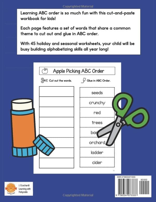 ABC Order Practice Workbook Alphabetical Order All Through the Year: Seasons and Holidays Alphabetizing Skills for Kids - Image 2
