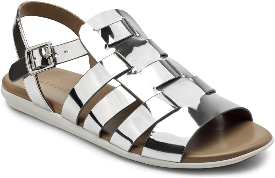 Aerosoles Women's Flat Sandal, SILVER PU, 6