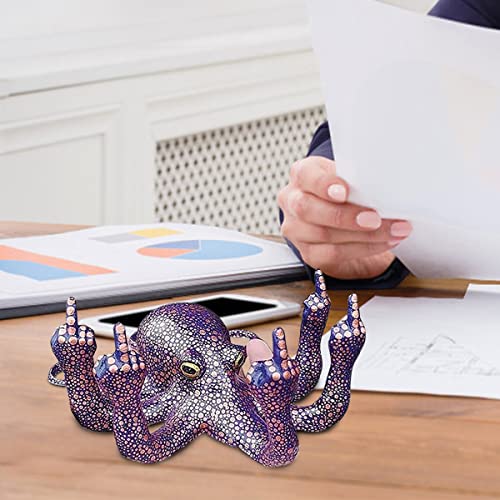 Accddio Middle Finger Octopus，Middle Finger Statue，Weird Decor Suitable For Indoor And Outdoor Garden Home Decoration (Purple) #TOP4