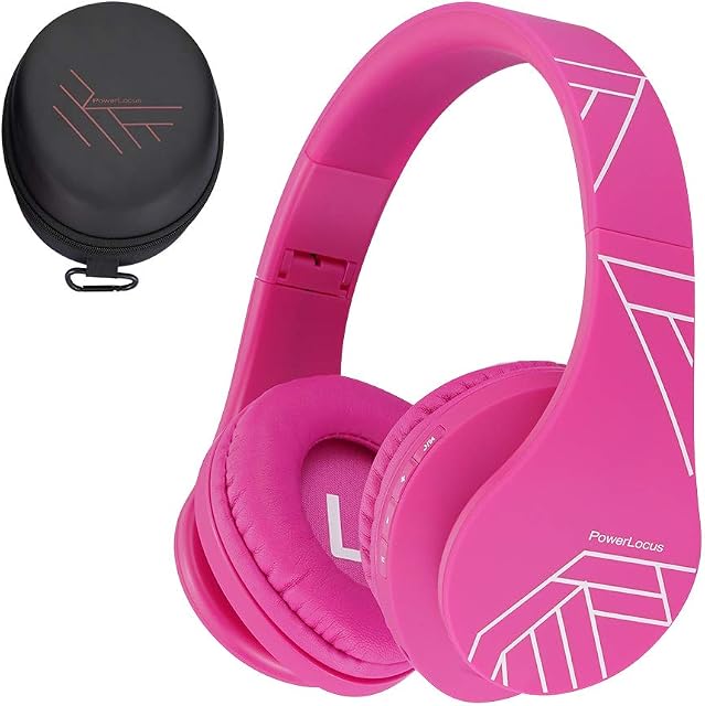 PowerLocus Kids Headphones, P2 Bluetooth Headphones for Kids with Volume Limit 85DB, Kids Wireless Headphones Over Ear with Microphone, Foldable, Carry Case, Micro SD/TF for iPhone/iPad/Laptop/PC/TV