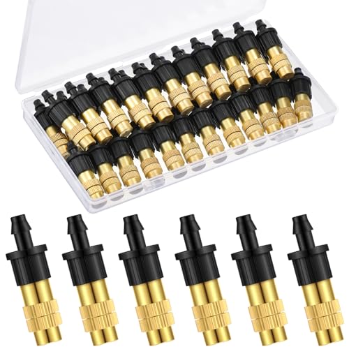 MorningRo 50 Pack 1/4" Misting Nozzles Drip Irrigation Spray Emitter, Short