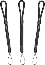 Durable Pack of 3 black hand Wrist Lanyards Adjustable strap holder for cell phone Cover case key ring Pen drive Charm grip DIY string cord thread nylon rope charms Wristlet for camera bags