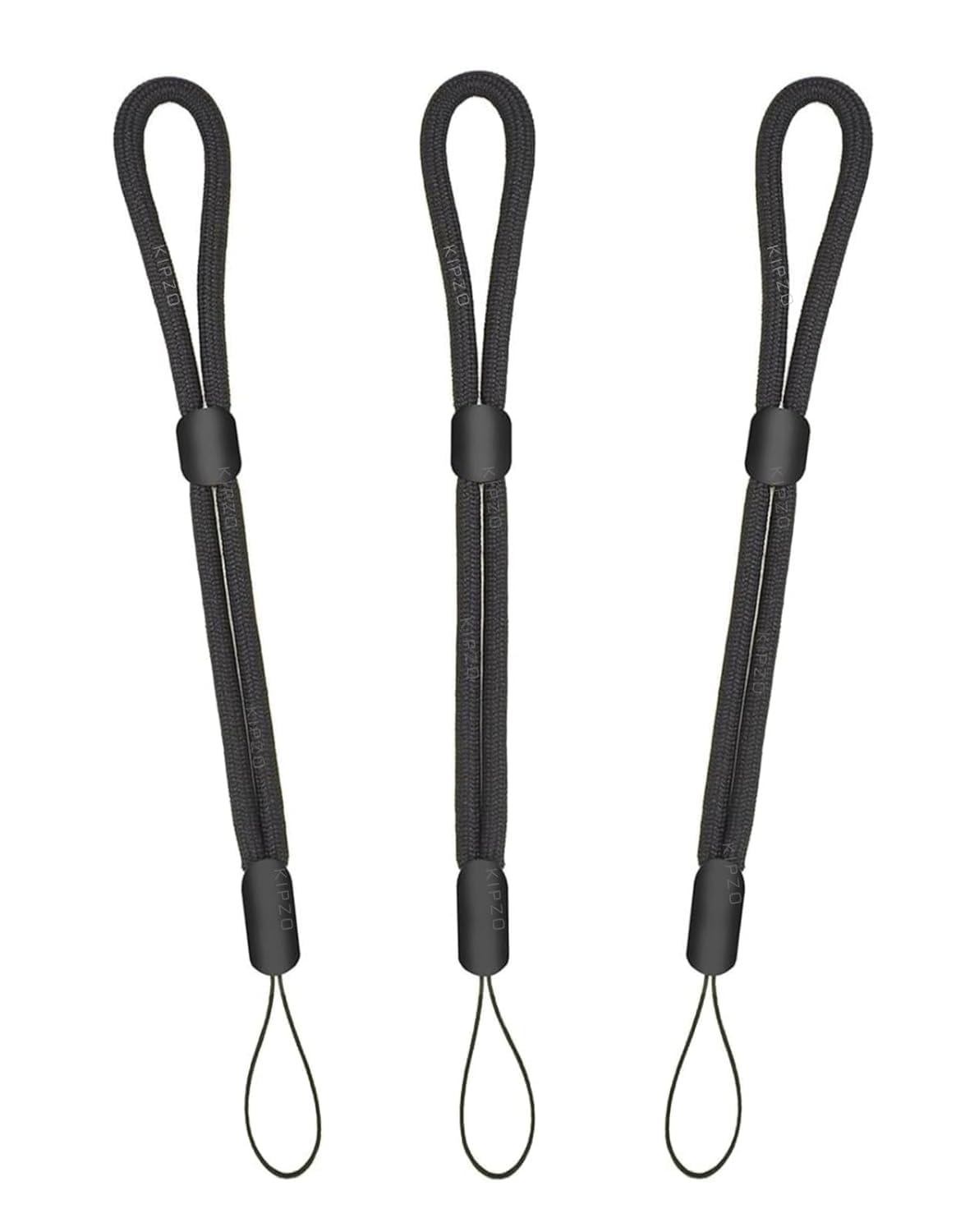 Durable Pack of 3 black hand Wrist Lanyards Adjustable strap holder for cell phone Cover case key ring Pen drive Charm grip DIY string cord thread nylon rope charms Wristlet for camera bags-image-32