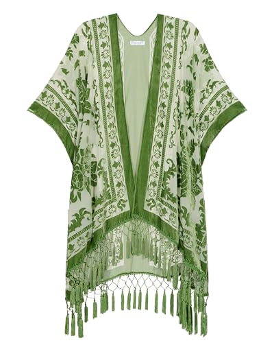 Labor Day Gift Velvet Kimono Cardigan for Women, Long Burnout Velvet Kimono, Free Size, Labor Day Shawl