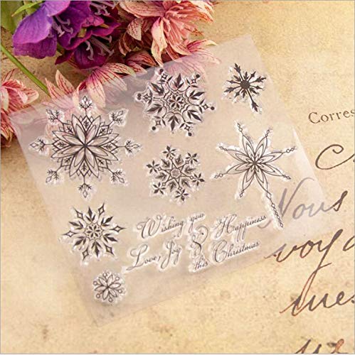 Welcome to Joyful Home 1pc Snowflake Wishing You Love Joy Christmas Rubber Clear Stamp for Card Making Decoration and Scrapbooking - Image 3
