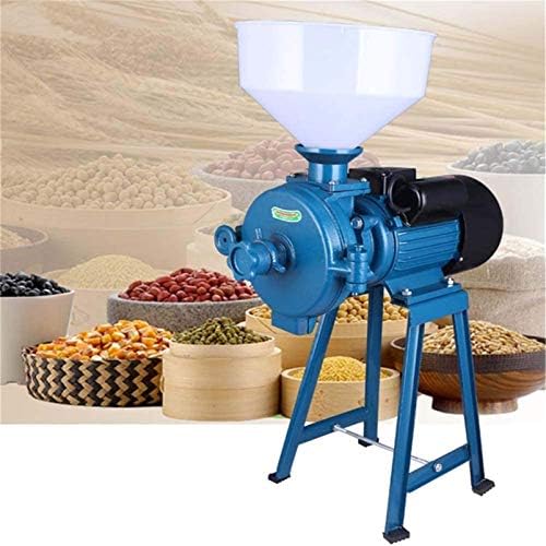 Heavy Duty Electric Grain Grinder - Wet & Dry Commercial Mill Crusher, Dual Use Pulverizer Powder Machine for Rice, Corn, Coffee, Wheat with Funnel