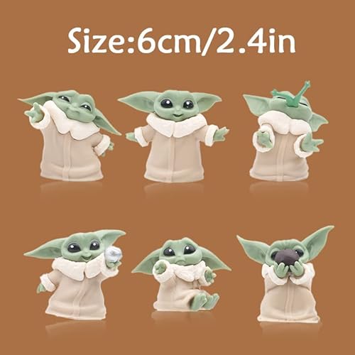 Liveta Baby Yoda Figures Grogu Figure Cute Cartoon Movie Anime Figure Model Toy Pvc Car Table Desk Decoration Collectible Party Supply For Kids (6 Pcs) #TOP2