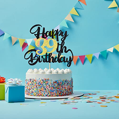 Image of 39th Happy Birthday cake topper happy birthday cake decoration 39th birthday party decoration gift plugin (39)