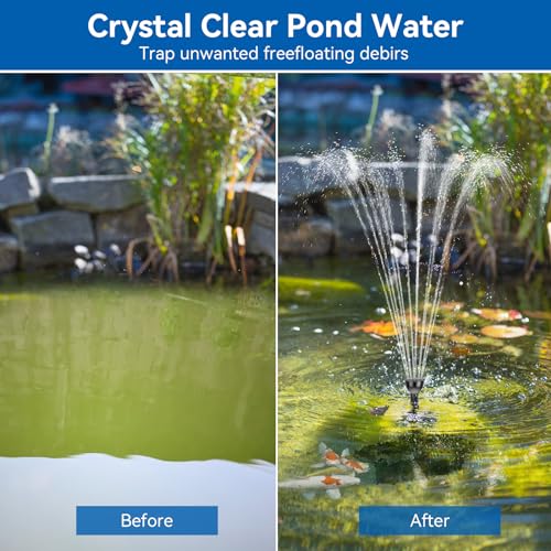 Image of Antfraer 70W Solar Pond Pump with Filter Kit, 27FT Cord Foldable Monocrystalline Solar Panel, 3-Stage Pond Filter for Outdoor Ponds, Koi Ponds, Waterfalls & DIY Water Features