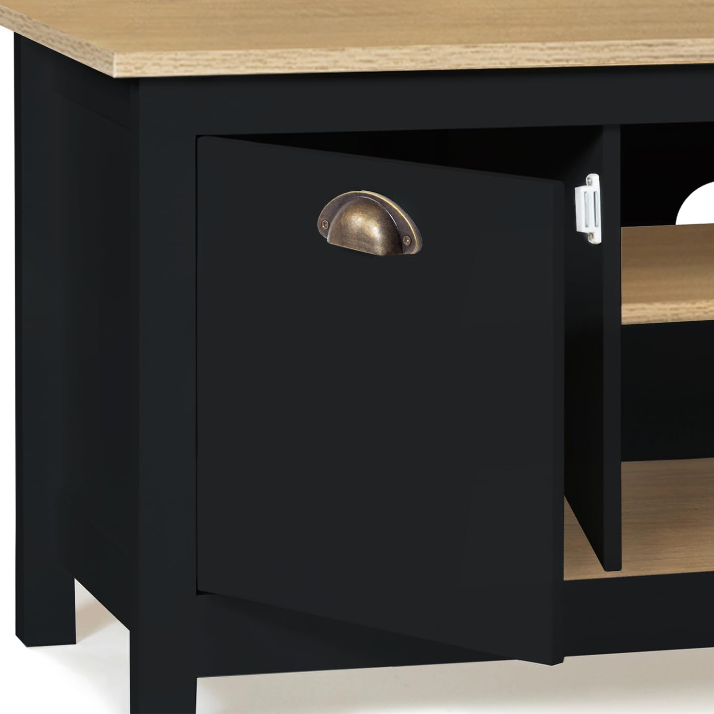 IDMarket – Mueble TV 113 cm Campaña ISIS Madera y Negro