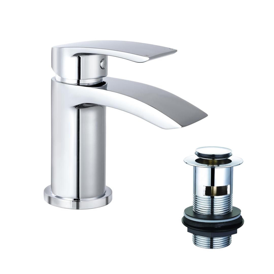 (Chrome, Mono Basin Mixer) Carter Mono Basin Mixer Tap With Waste 5056066429113