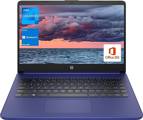 HP Portable Laptop, Student and Business, 14" HD Display, Intel Quad-Core N4120, 16GB DDR4 RAM, 64GB eMMC, 1 Year Office 365, Webcam, SD Card Reader, HDMI, Wi-Fi, Windows 11 Home, Blue, KKE Mousepad by HP - Used condition - US$194.26