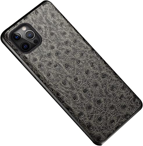 Étui en cuir iPhone 14 Pro résistant aux chocs coque mince grise