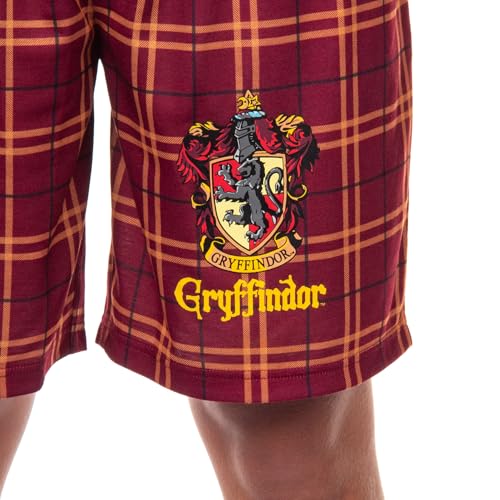 Harry Potter Pajamas Men's House Crest Plaid PJ Lounge Shorts3