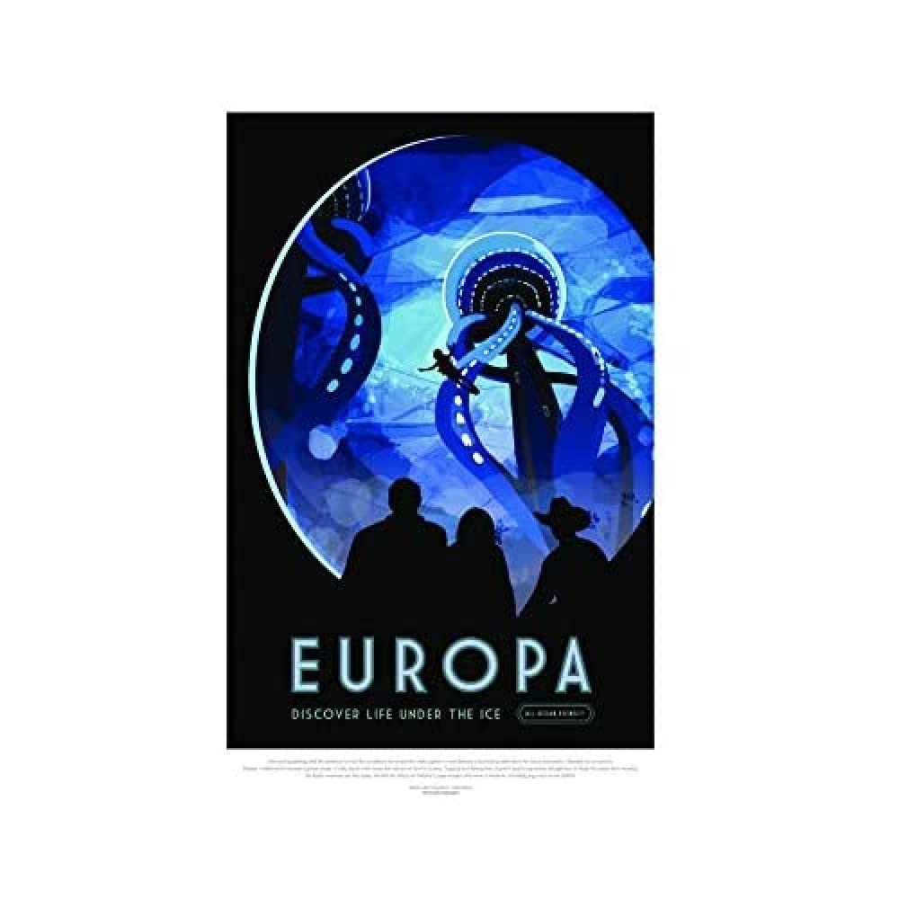 Wee Blue Coo Nasa Space Travel Advert Europa Wall Art Print