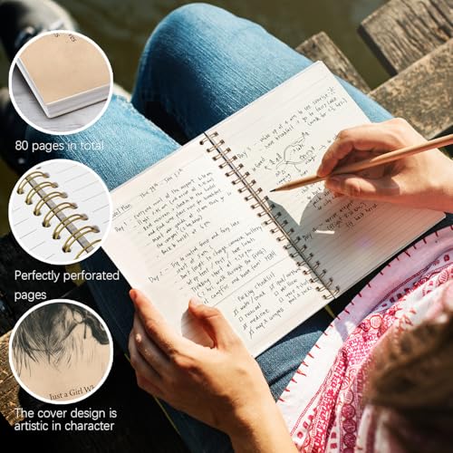 Carnet vintage esthétique à couverture rigide pour écriture soignée - 5