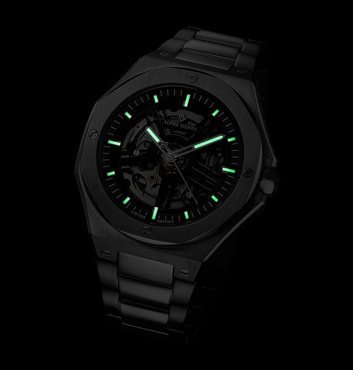 Buy Men's Watch - 45 mm - Analogue - Automatic - Skeleton - Silver -  Stainless Steel - Fashion - Luxury - Casual - Alpha Sierra Falcon LVD138S  Online in Turkey. B095WR9Y4H
