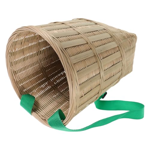 Bamboo Picnic Backpack, Foldable Handwoven Basket with Shoulder Straps