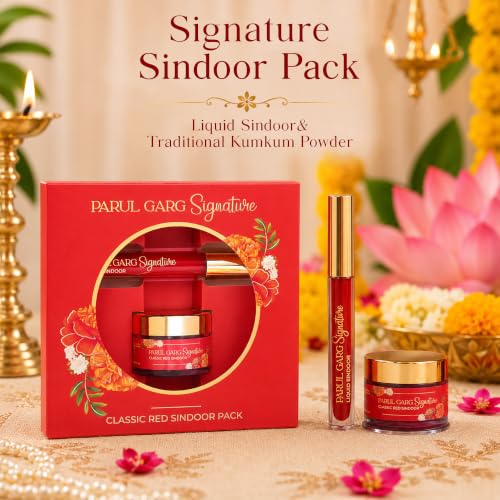 Image of Parul Garg Beauty Varalakshmi Celebration Gift Pack | Festive Beauty Gift Set | 10 Mini Silk Matte Liquid Lipsticks, Kajal, Sindoor, Utsav Bindi Patta with Pink Potli