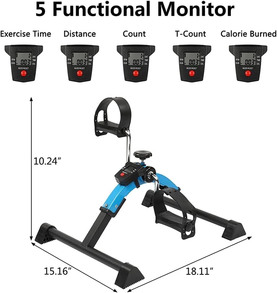 Mini-hometrainer Pedaaltrainer Weerstandscyclusarm Been Opvouwbare sporter Fitness Fietsen met LCD-monitor en verstelbare weerstand - Afbeelding 4