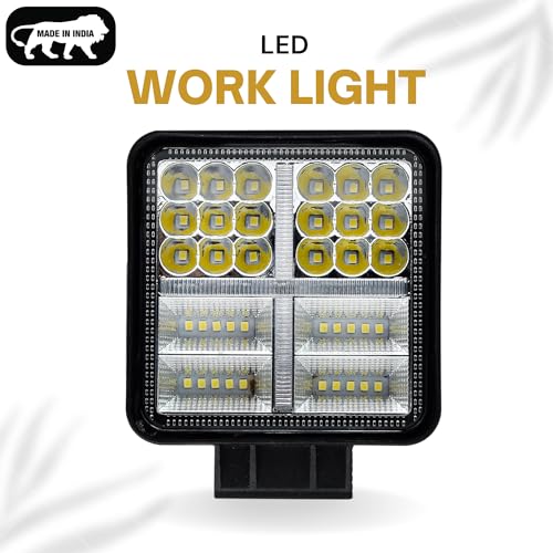 Image of Square 38 White LED wtih 21 Blue DRL Mercury Light Fog Light Waterproof Lamp Offroad Driving Work Light for Car, Truck /Pickup, Jeep, SUV, ATV and UTV Motorcycle 12V LED Lights (2 PCS)