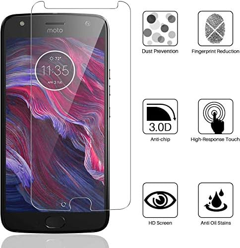 [3 Pack] L K Screen Protector for Motorola Moto X4, [Easy Installation Tray] Tempered-Glass 9H Hardness, Case Friendly