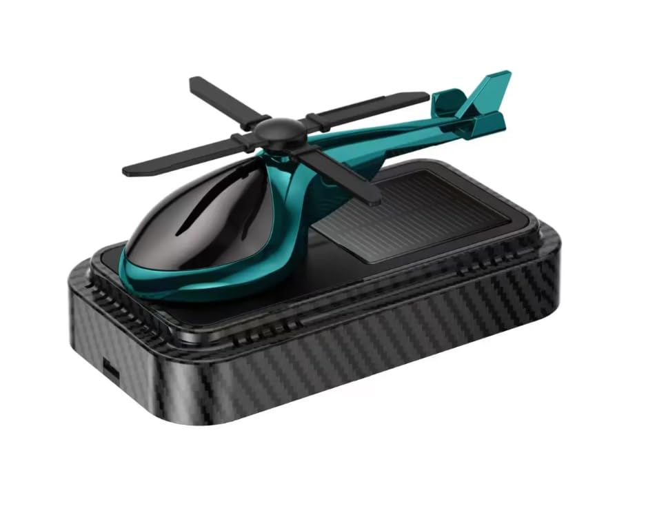 Image of YOURKARTS.COM Solar Helicopter Shape Car Perfume (Green) - Propeller Powered Dashboard Diffuser with Aromatherapy Plant-Based Scent car accessories 2025