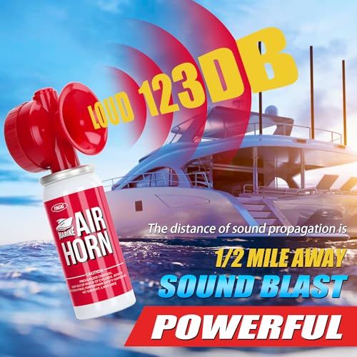 Image of Air Horn 1.4oz 2pcs, Loud Mini Safety Boat Air Horn Can, Sports Event Starting Horn, Mini Small Compressed Blow Fog Bear Air, Celebrate Victory(2,Red)