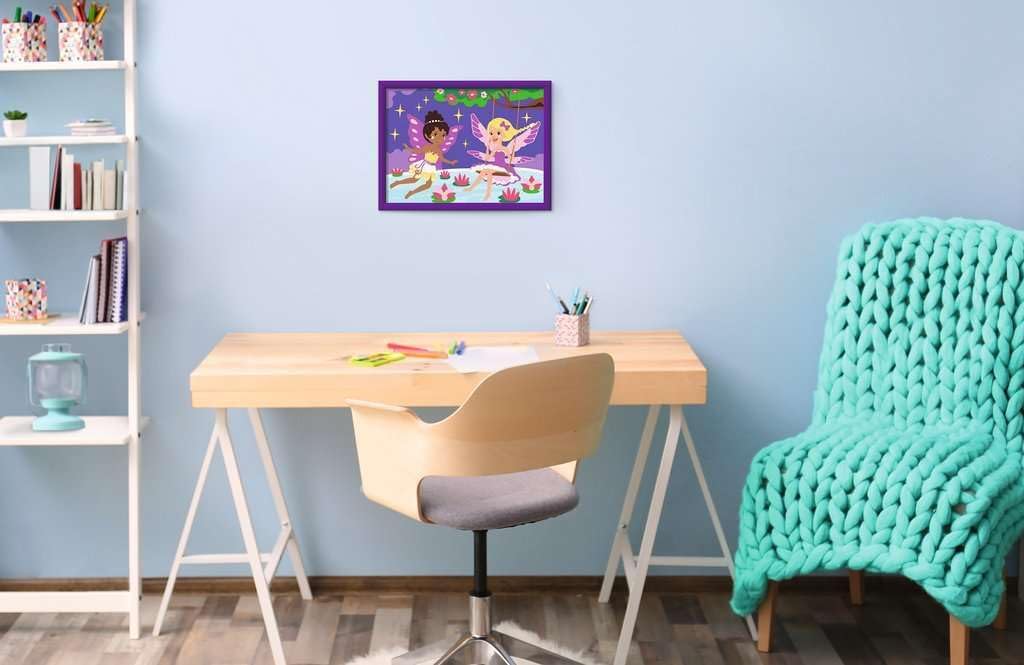 Ravensburger CreArt, Malen nach Zahlen Kinder - Feen-Freundinnen: Mit Neon-Pinker Acrylfarbe!