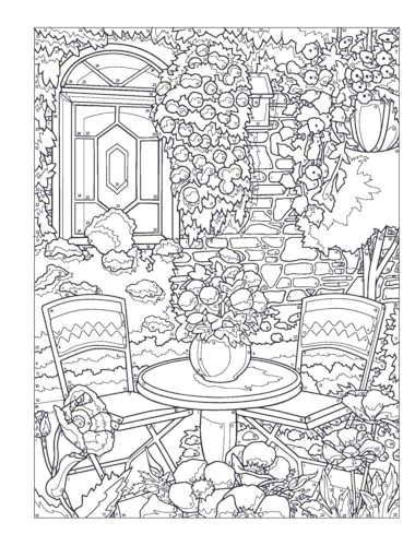 Creative Haven Glorious Gardens Color by Number Coloring Book