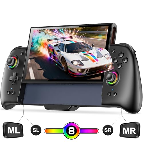 Switch 2 コントローラー RGBライト プログラム編集 携帯モード グリップコントローラーマクロ機能 振動 連射 ジャイロセンサー 無線 1000mAh大容量 Switch1/OLEDに対応しない