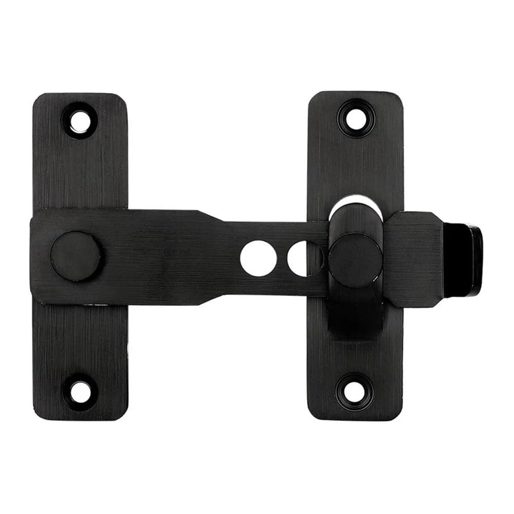 360° Rotatable Gate Bolt Stainless Steel Lock for Barn Garage(Black)